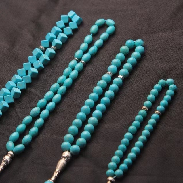 Muslim prayer beads Zan beads 33 8mm 10mm turquoise Islamic bracelet Rosary Tasbih islamic rosary