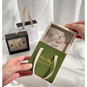 Manufacturer's hot selling new jewelry gift box Ring Earring Necklace set jewelry packaging box drawer type portable box