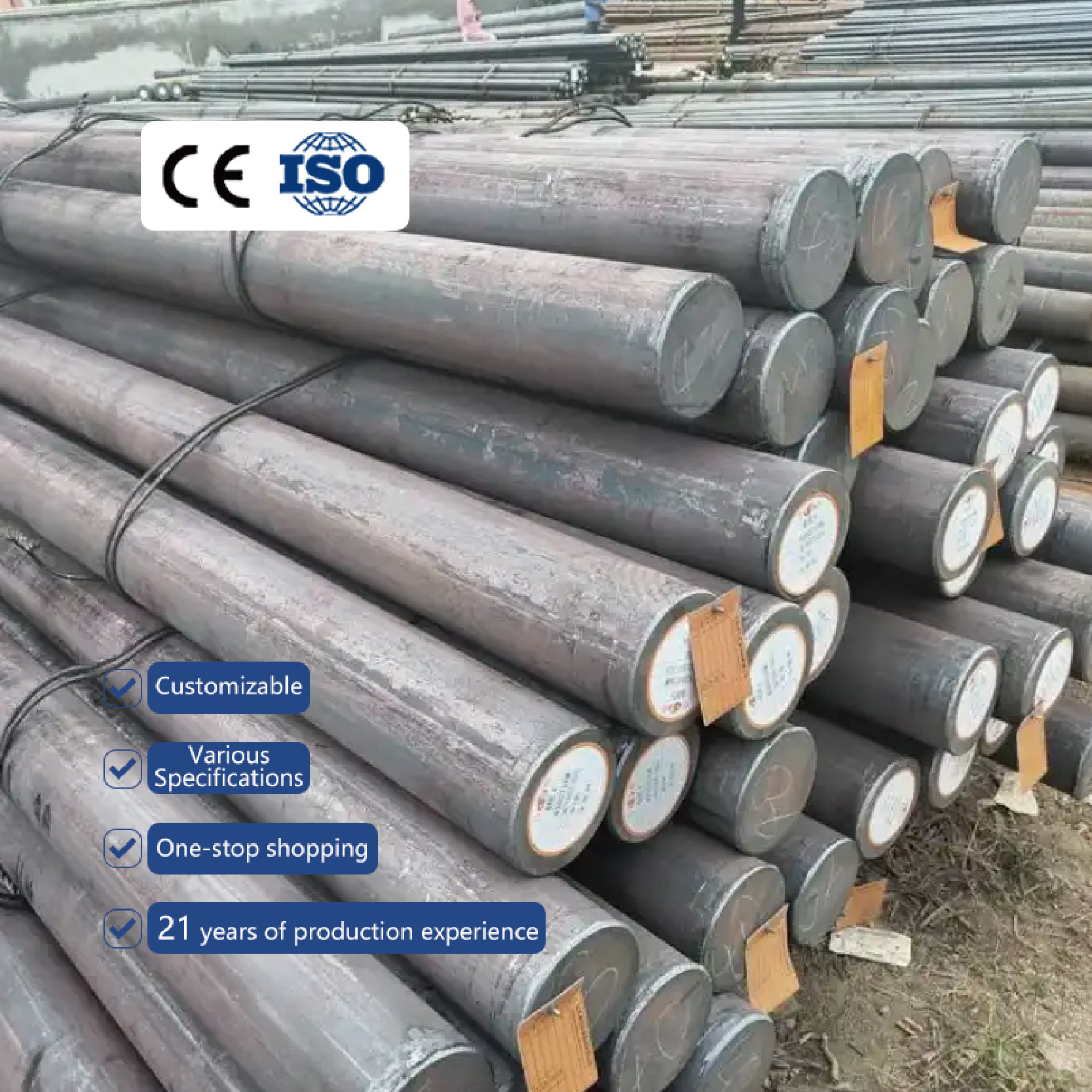 Supplier ASTM DIN EN Hot Rolled AISI 1008 1010 1015 1018 1020 1035 1040 1045 Carbon Steel Round Bar