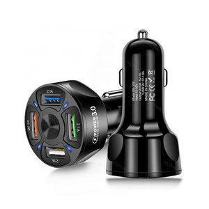 2024 Hot Sell Product QC 3.0 Usb Car Charger High Quality 4 Port Electric 7A Car Charger QC3.0 Fast Mobile Phone Car USB Charger