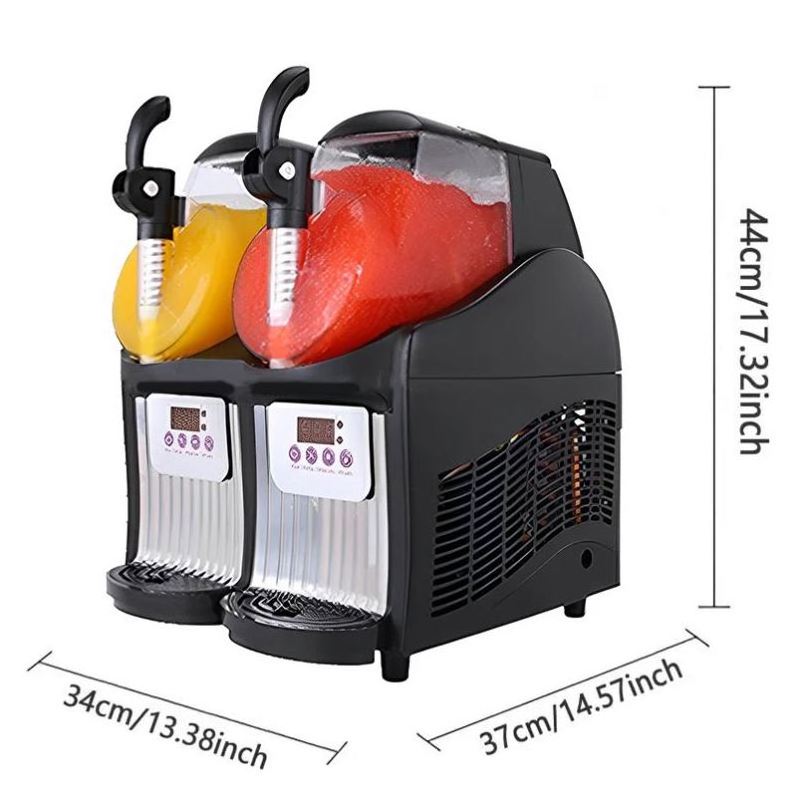 Slush Machine 2.5L*2 Commercial Snow Melting Machine Cold Drink Dispenser Soft Ice Cream Slush Maker Machine