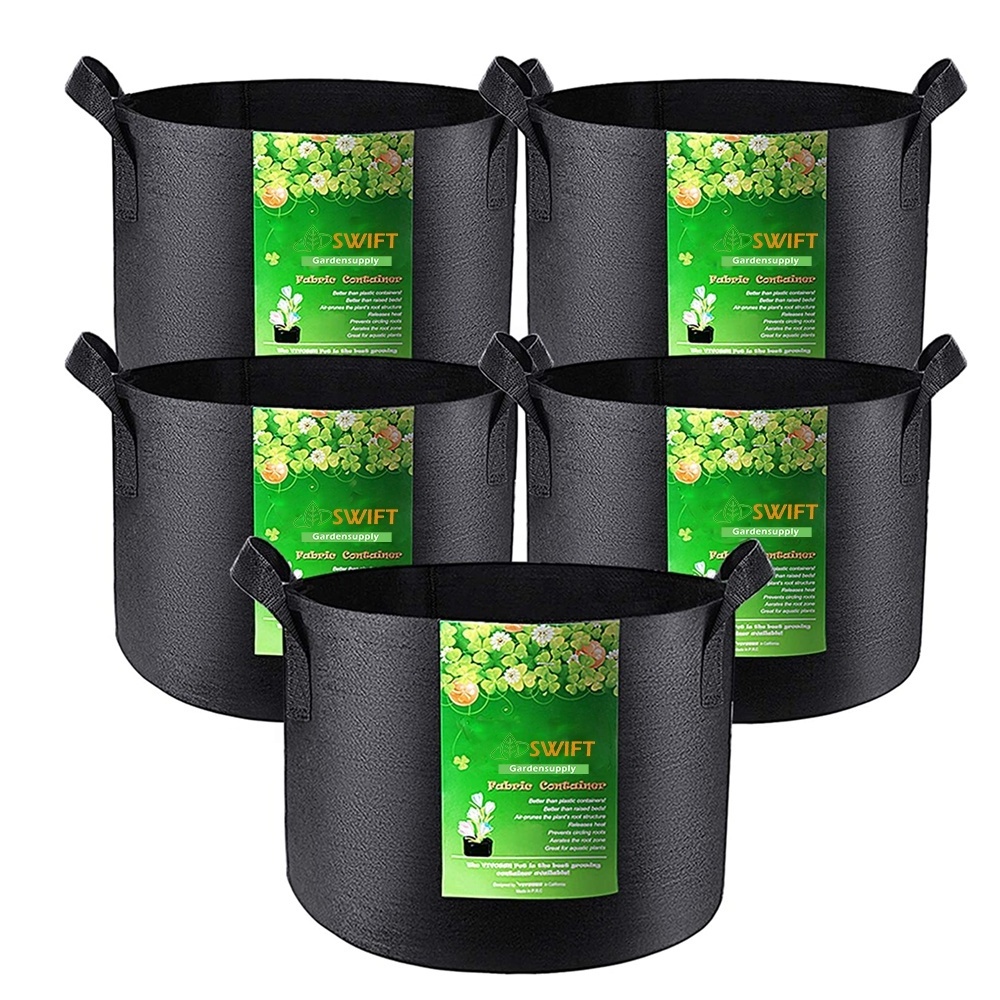 CE Approved fabric pots hydroponics system auto irrigation plant pots wholesale 3 gallon nonwoven fabric pots grow bags