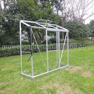 Mini greenhouse with glass and aluminum frame lean to wall greenhousefor garden