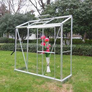 Mini greenhouse with glass and aluminum frame lean to wall greenhousefor garden