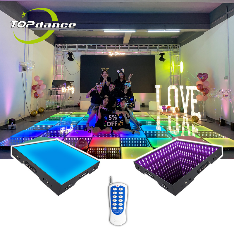 infinity mirror magnetic panel pixel 3d led screen dance floor lights for wedding disco party sale