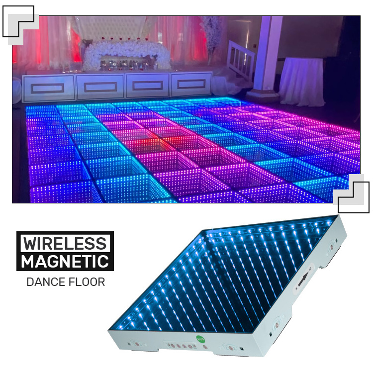 infinity mirror magnetic panel pixel 3d led screen dance floor lights for wedding disco party sale