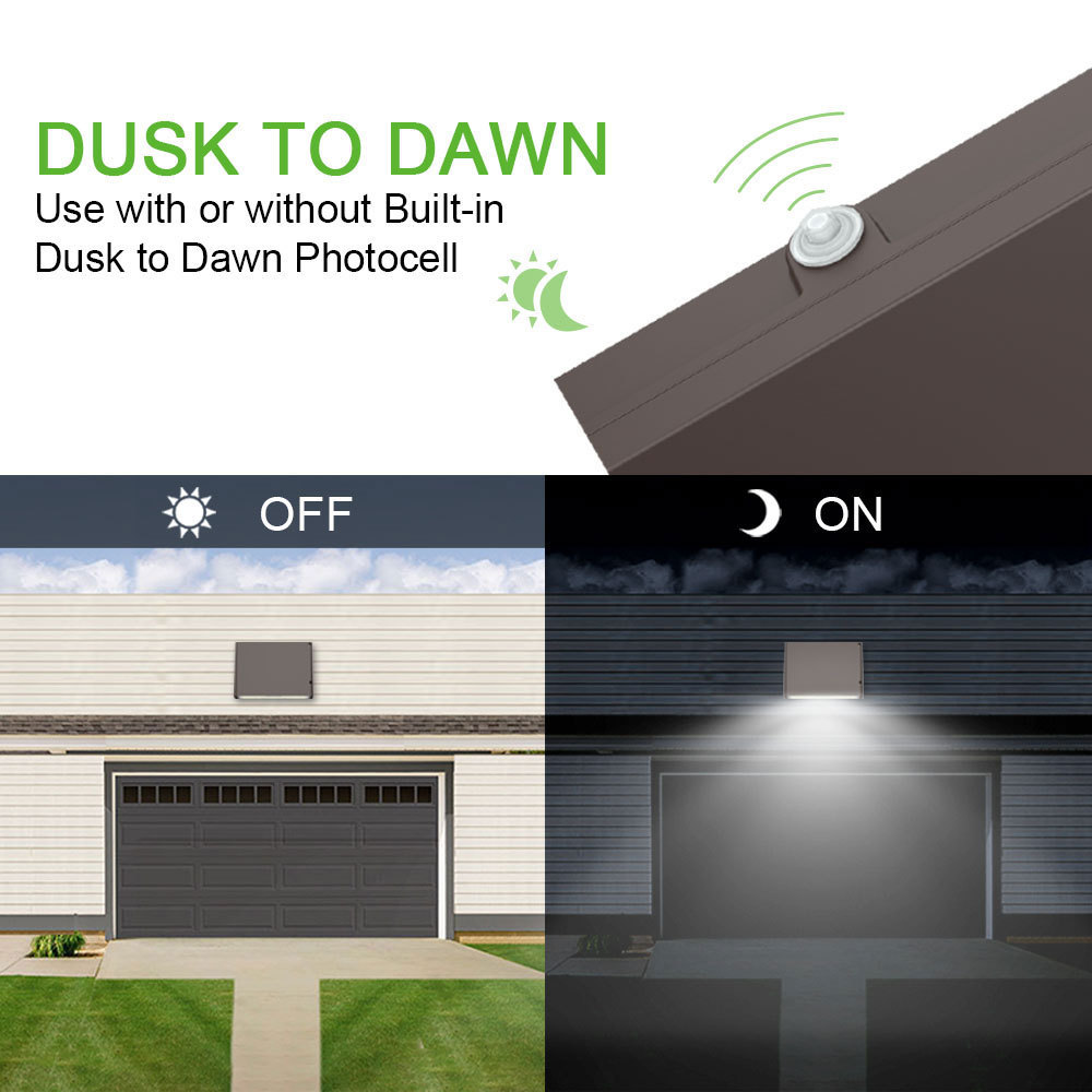 Etl Dlc With Photocell Outdoor Dusk To Dawn Adjustable Mini Wall Pack Light