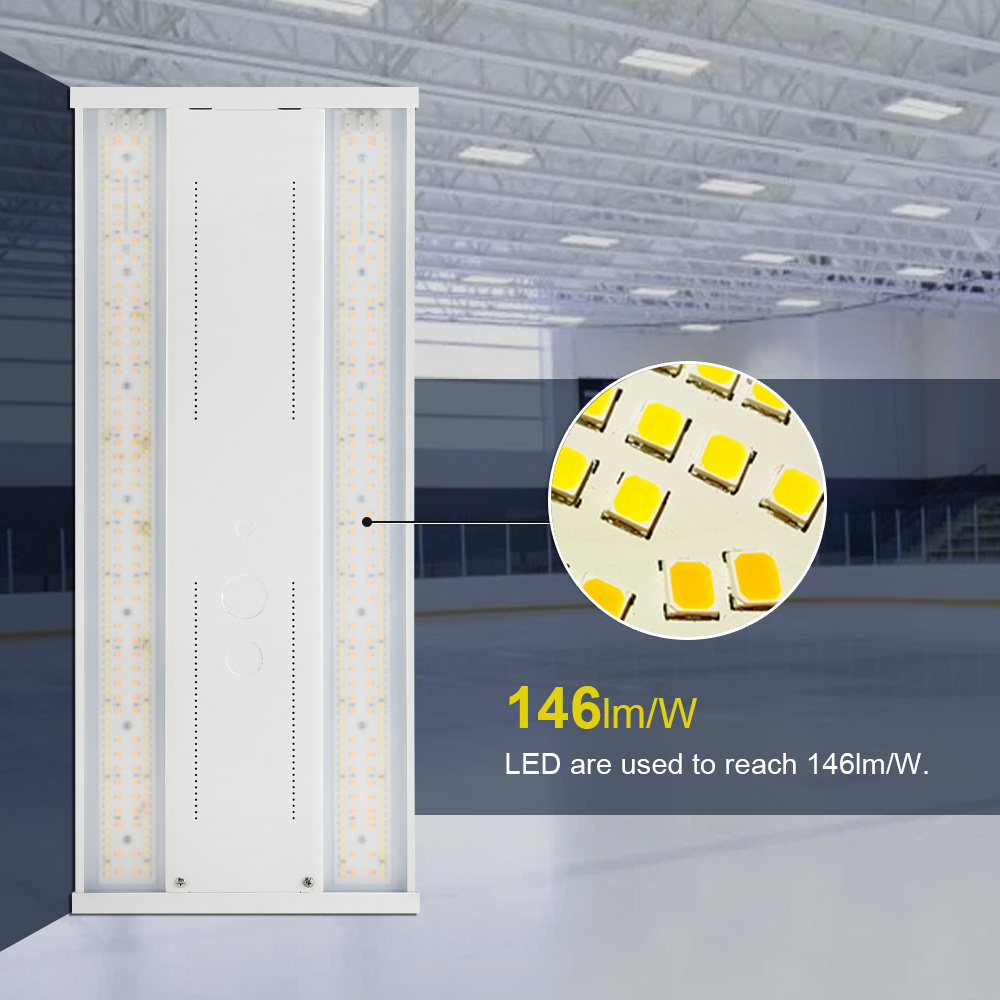 5 Years Warranty LED Linear High Bay Shop Light 210W 100-277V  0-10V Dim 5000K Linear Hanging Light for Warehouse Workshops