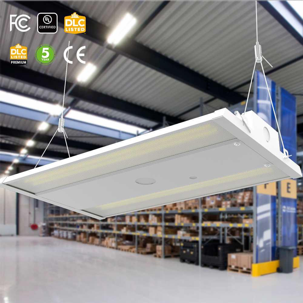 5 Years Warranty LED Linear High Bay Shop Light 210W 100-277V  0-10V Dim 5000K Linear Hanging Light for Warehouse Workshops