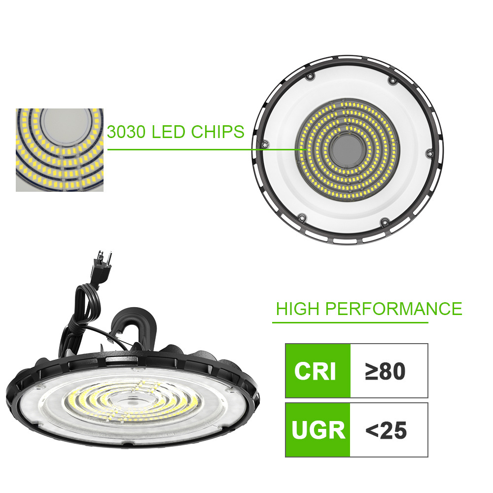 100W 150W 200W 300W Ufo LED High Bay Shop Light Commercial Industrial Lighting Basements Warehouse Light