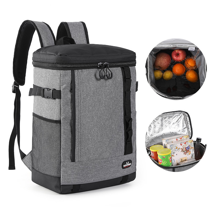 Custom Aluminum Foil Thermal Leakproof Lunch Picnic Camping Insulated Hiking Wine Cooler Backpack Bag For Outdoor Travel