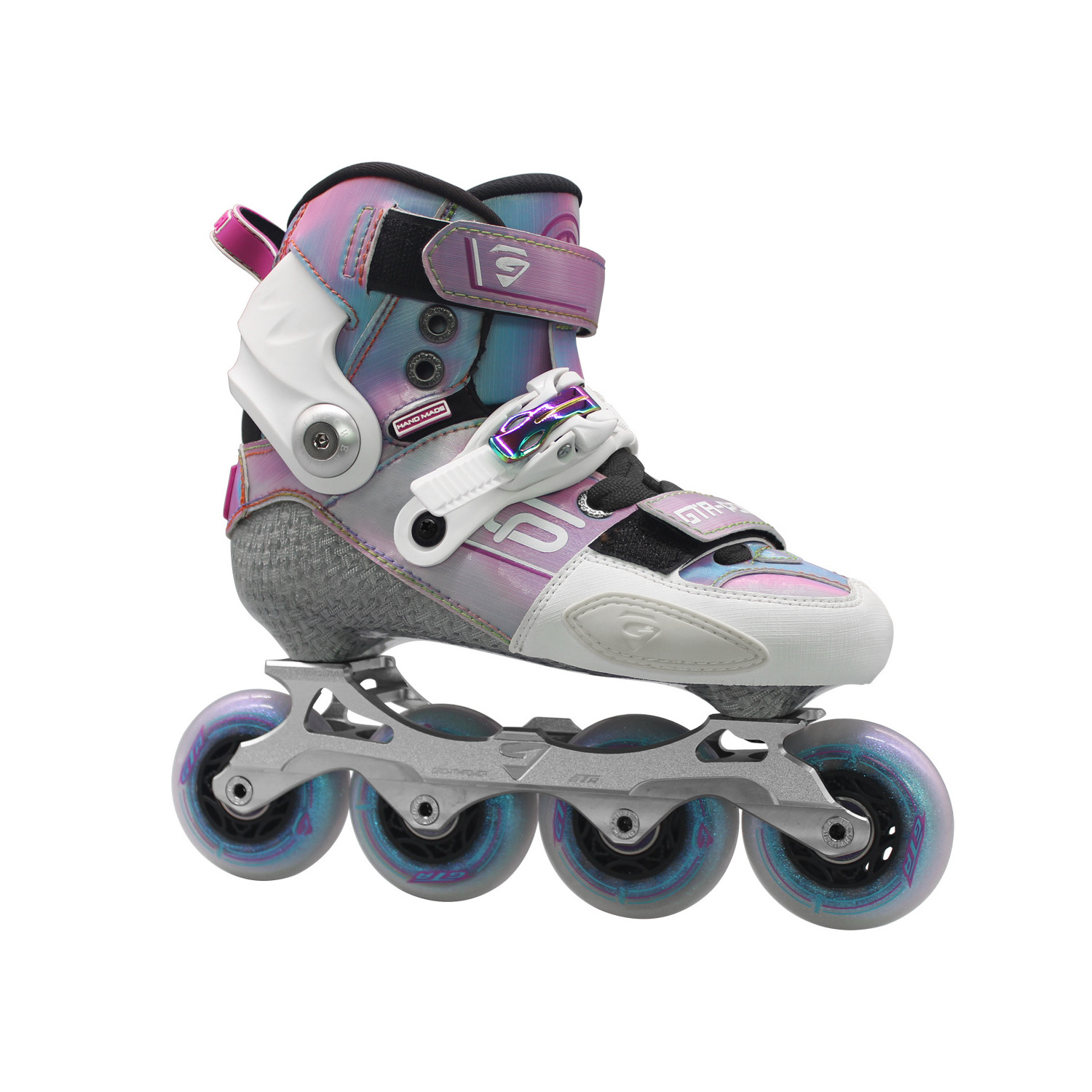 patines de nina High Quality Premium Silver Frosted Texture Freedom Adjustable 4 Wheel Girl's Roller Skates