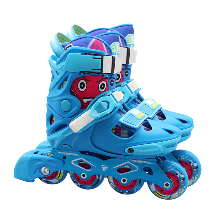 Hot Detachable Part Pink Blue Charms 3 In 1 Fly Boots Baby Beginner Rubber Straight Roller Skates