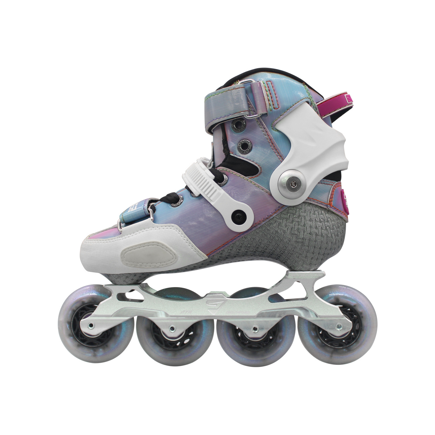 patines de nina High Quality Premium Silver Frosted Texture Freedom Adjustable 4 Wheel Girl's Roller Skates