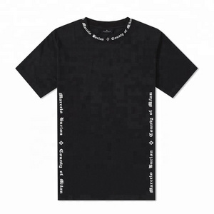 Men's Black 95 Cotton 5 Spandex T shirt O Neck Side Screen Printing T Shirt Men Graphic T shirts