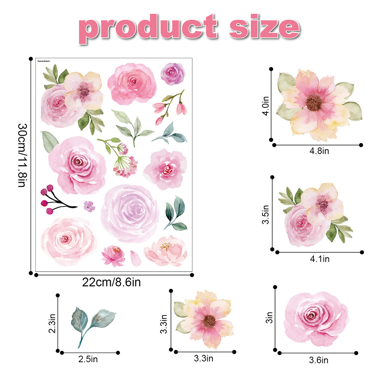 Removable Flower Decals for Kids Room decor nursery Wall Stickers kitchen Mural