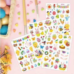 4 Sheets Easter Stickers for Kids 100 PCS DIY Cute Bunny Egg Stickers sheet  Bulk Easter Gifts Party Favors Supplies