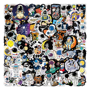 100 pcs Space  Universe NASA holographic Sticker Pack Explorer Astronaut Decals Stickers  for kids  Laptop  Car Luggage Water bo