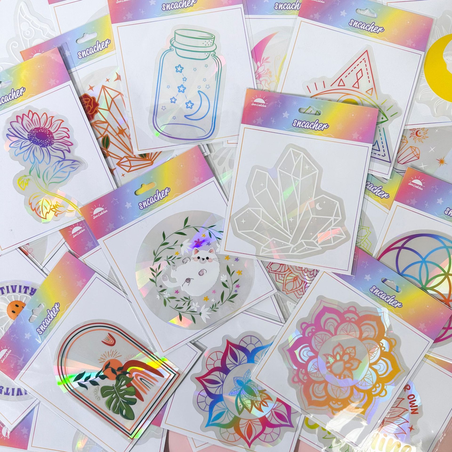 Newest designs  Rainbow maker sticker for  birds  Anti Collision  Sun catcher Window sticker Decals  for home suncatcher sticker