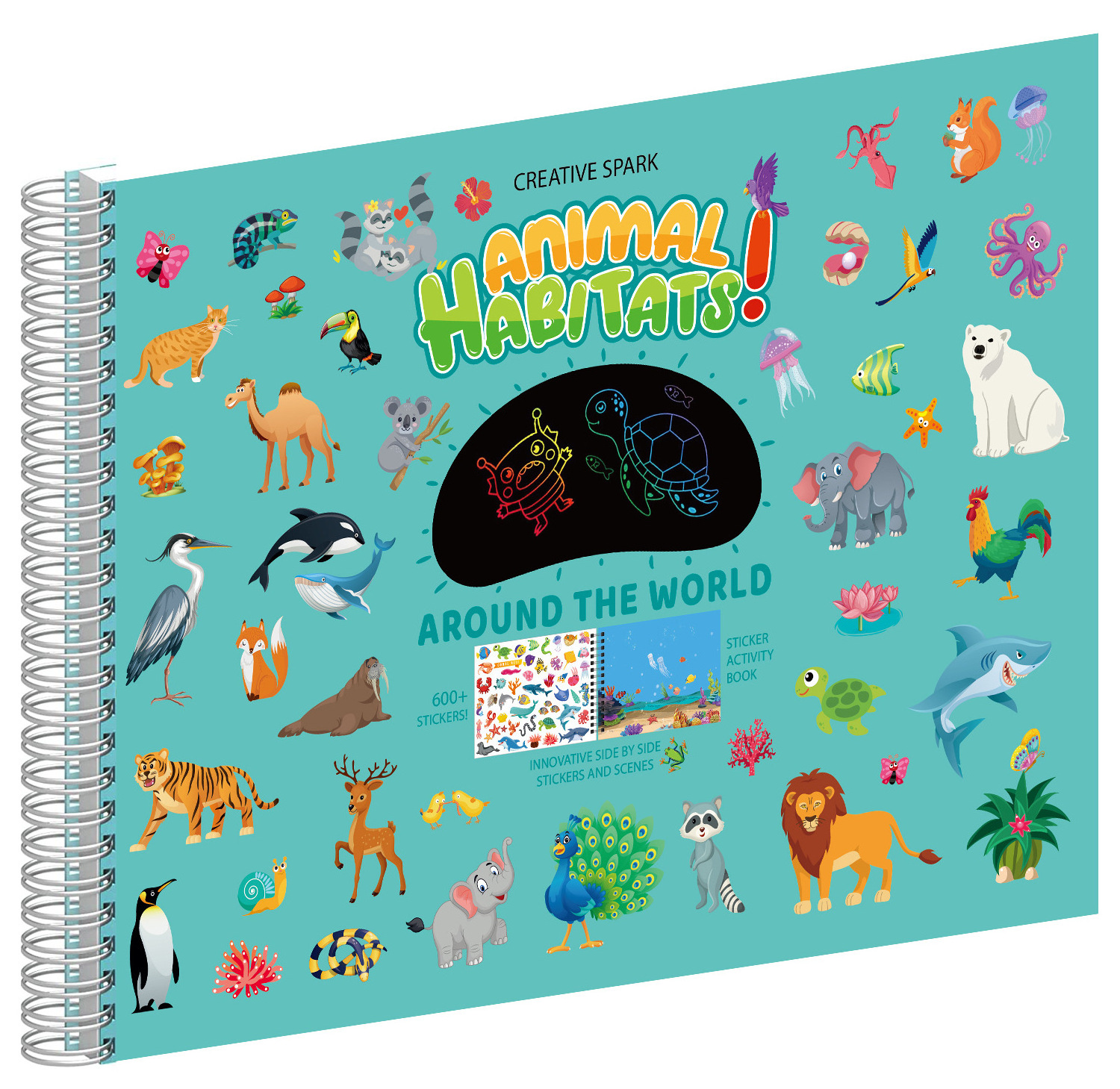 custom Sticker Books for Kids 14 pages scratch and  Coloring  book with  Scenes Fun Coloring Activity Book for Boys& girls