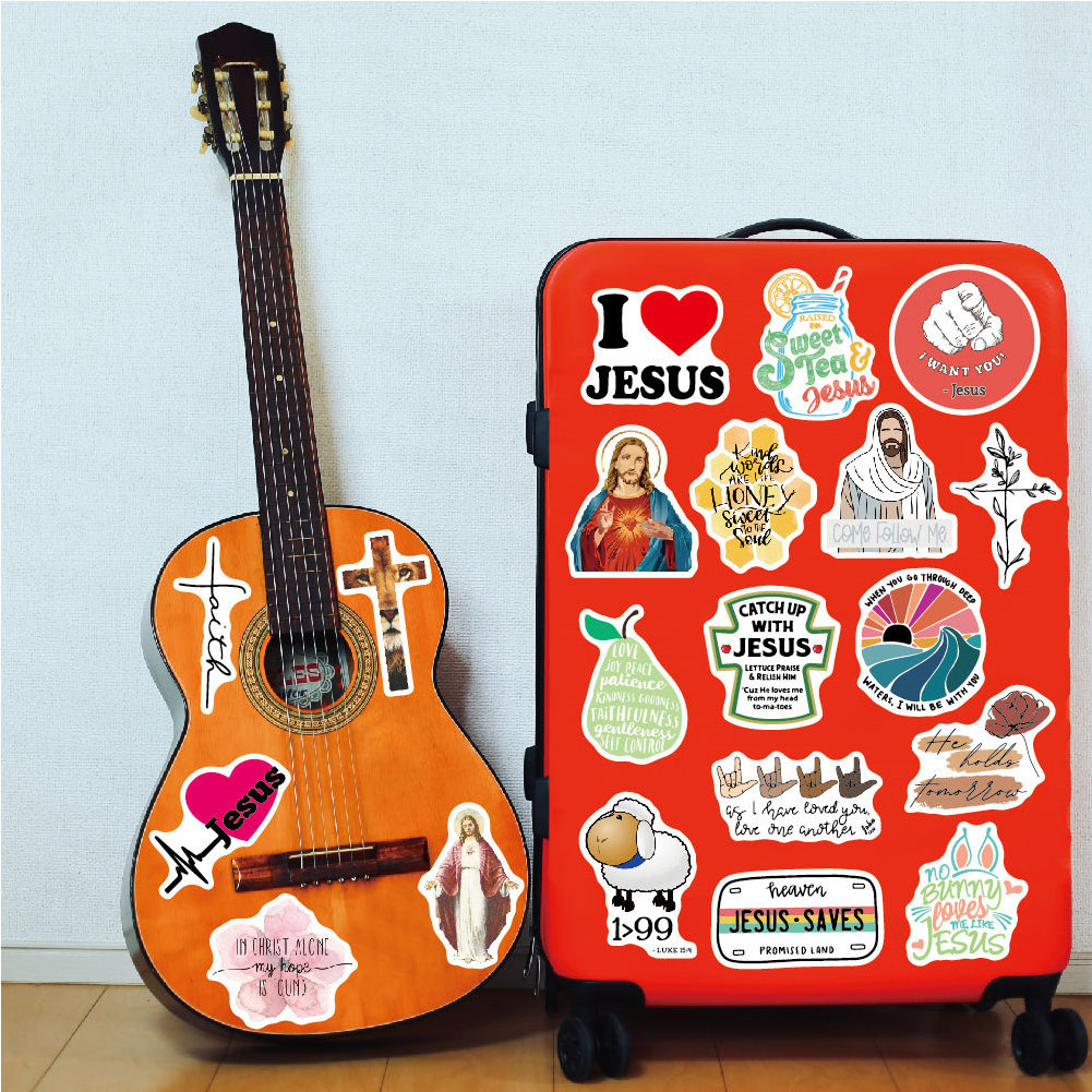 100Pcs Bible Jesus motivational  Letter Stickers for  Laptop Notebook water bottle Skateboard Luggage Inspire christian Stickers