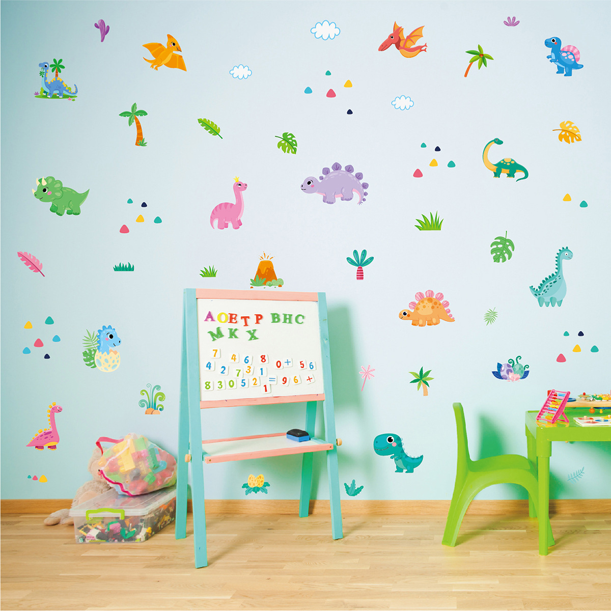 Dinosaur  Wall Stickers Removable DIY stickers  for Kids Baby Bedroom Living Room cartoon Dinosaur Wall Decals