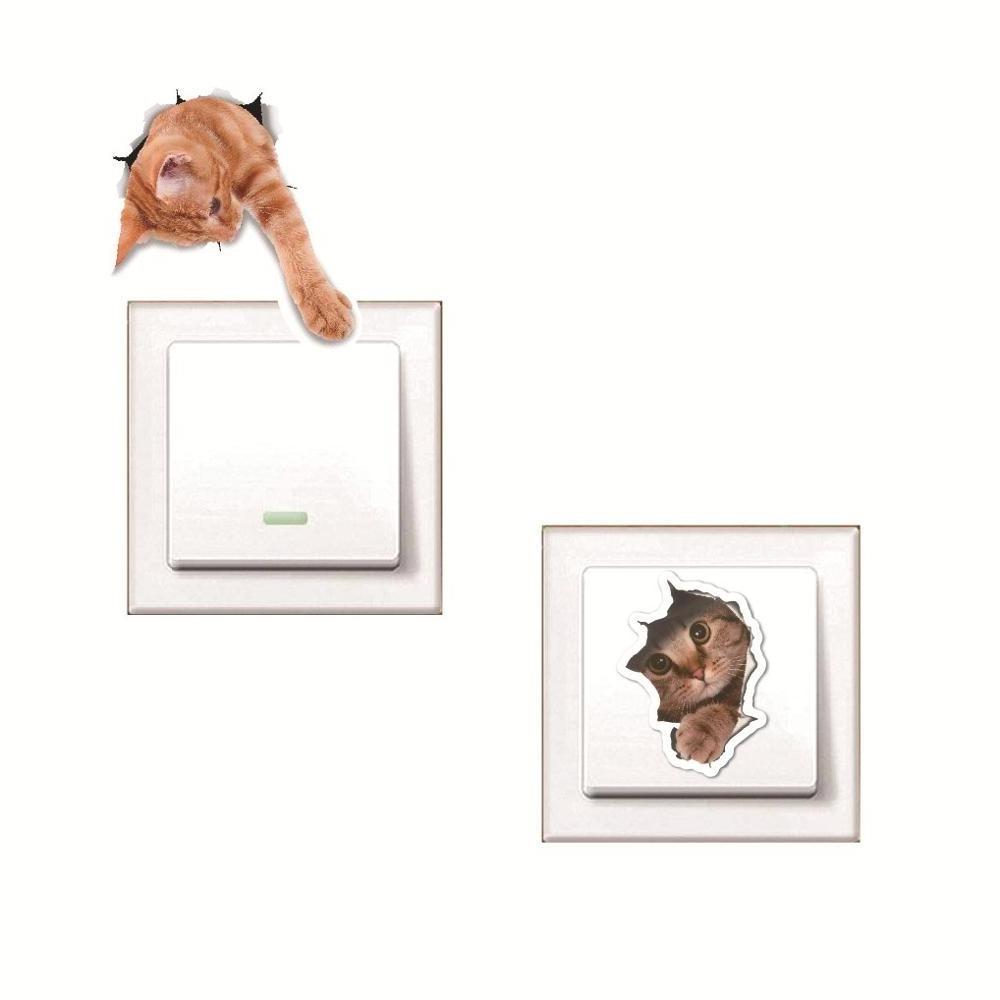 3D Removable Cats Wall Stickers Safe on Painted Walls Cute Cat Decor Posters for Nursery Room Toilet Kitchen Offices