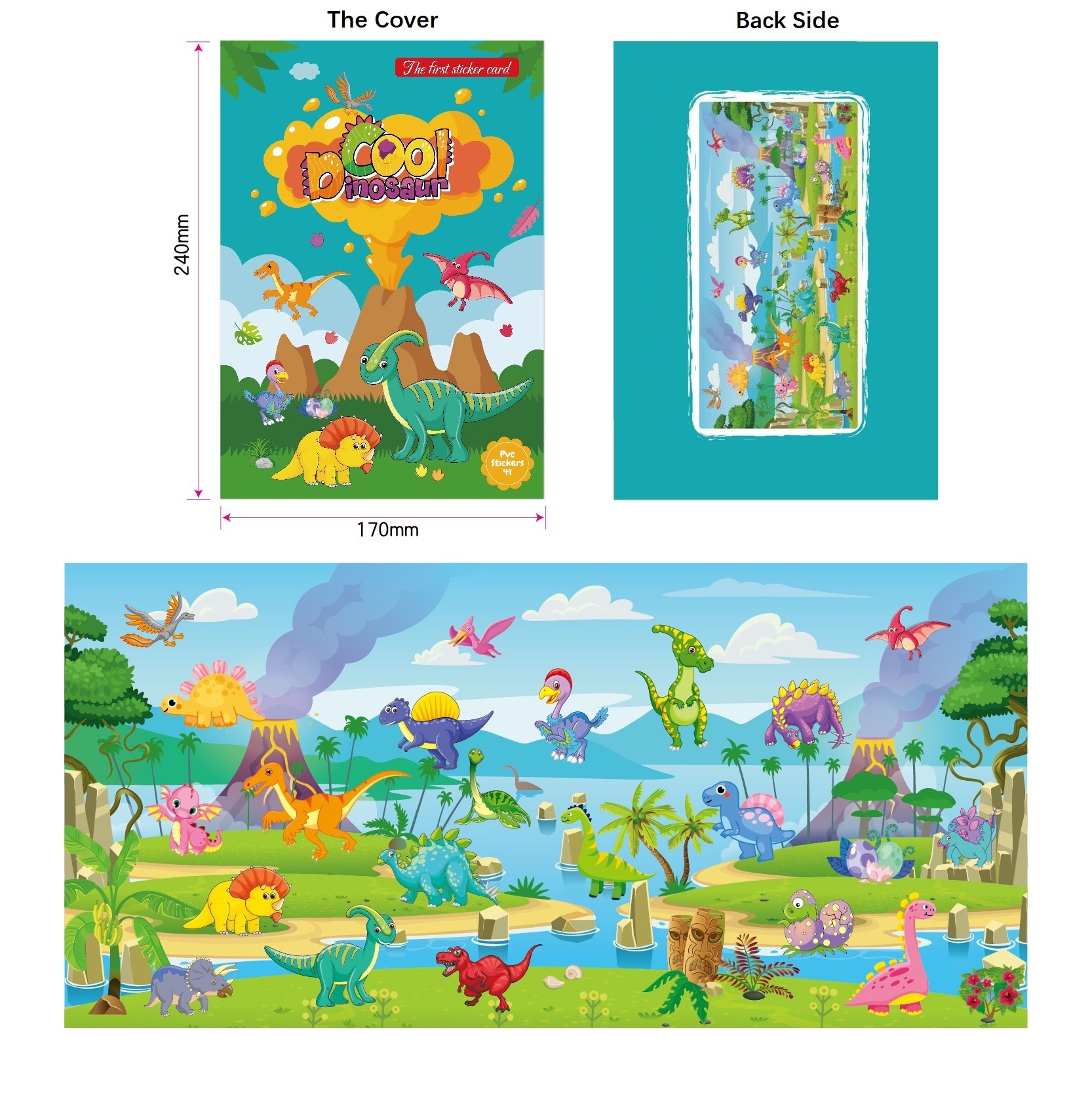 Children Gift  dinosaur animals ocean animals 4 designs DIY Activity Stickers in sheets for kids