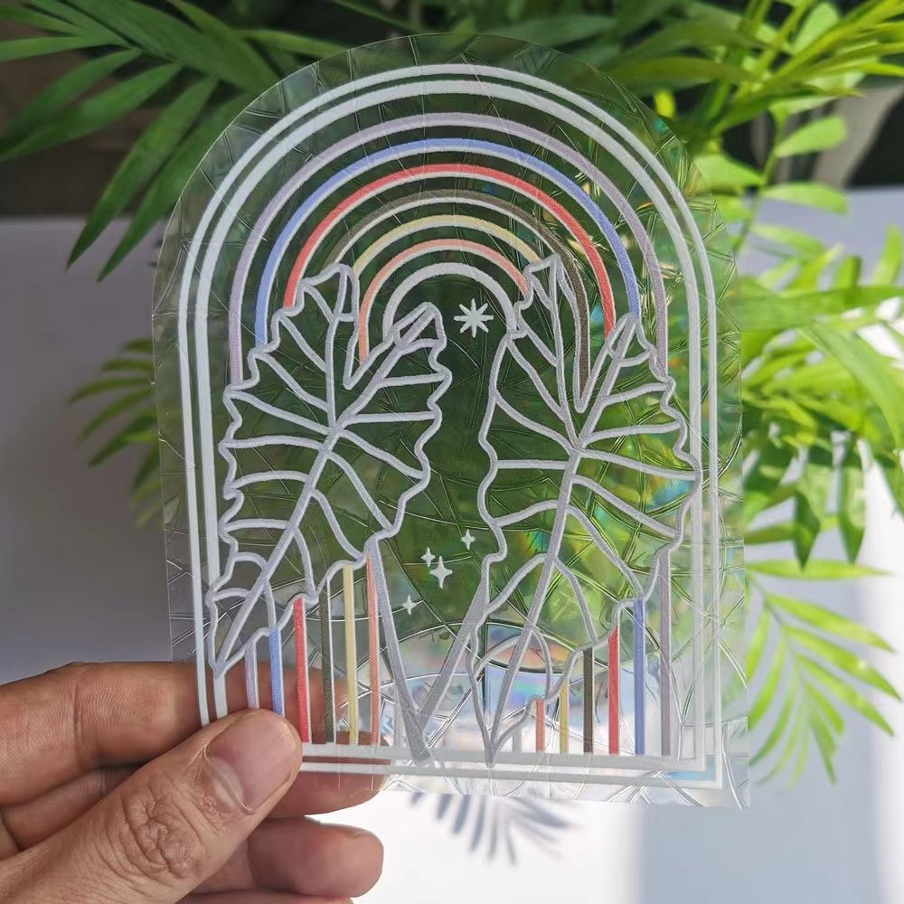 Rainbow Anti-Collision 3 D suncatcher Window Stickers for Bird Strikes Prism Non Adhesive  Window Decals static  Cling