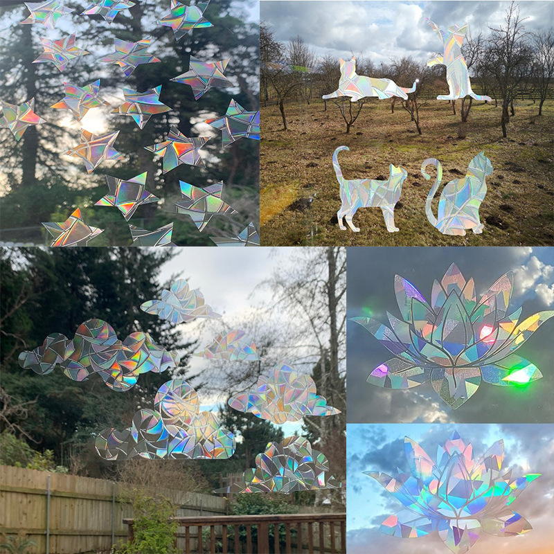 3D Rainbow Anti-Collision sun catcher Window Privacy Stickers for Bird Static Cling Window Decals