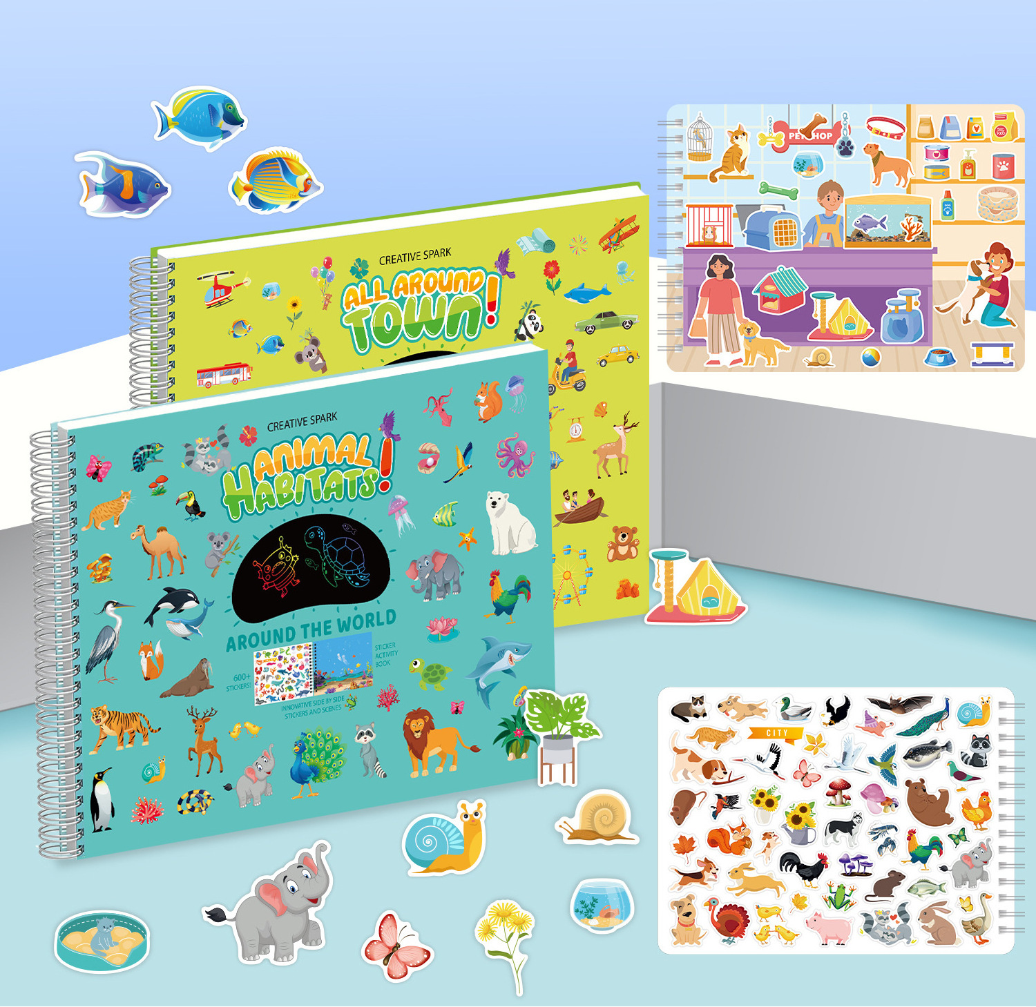 custom Sticker Books for Kids 14 pages scratch and  Coloring  book with  Scenes Fun Coloring Activity Book for Boys& girls