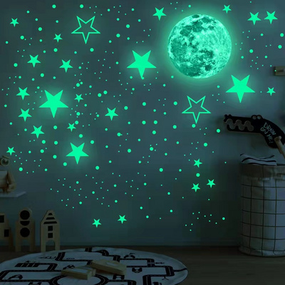 Glow in Dark Stars Ceiling Stickers Bright Star & Moons Room Decor Glowing Stickers  Fluorescent  Luminous Wall Stickers