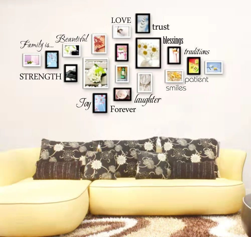 wholesales  PVC  Wall Stickers for living room  Family is  Hope Love  Inspirational Sayings phrase Wall Stickers