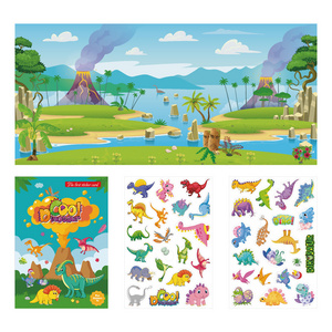 Children Gift  dinosaur animals ocean animals 4 designs DIY Activity Stickers in sheets for kids