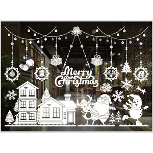 OEM Christmas Ornaments Color Window Stickers White Snowflake Wall Stickers