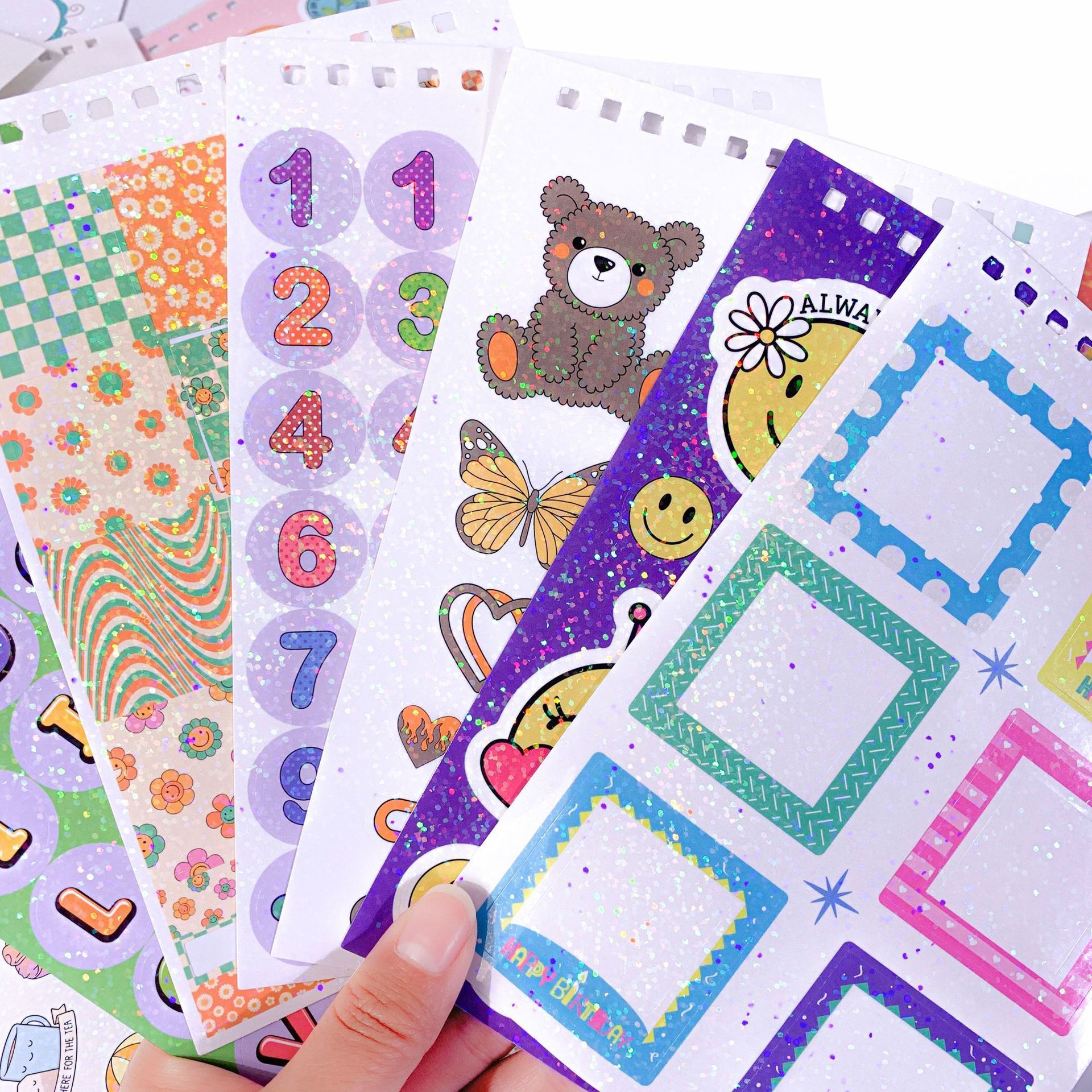 Cute  diy Stickers for Kids  Fun Craft Stickers for Scrapbooks Planners Gifts Rewards 24 Pages glitter Sticker Book for Kids