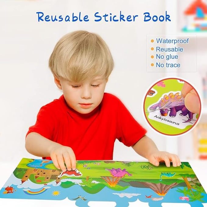 18  style Wholesale Eco friendly Reusable sticker book  Activity Puzzle Game DIY Dress Up Fun Gift travel  Sticker Book for Kids