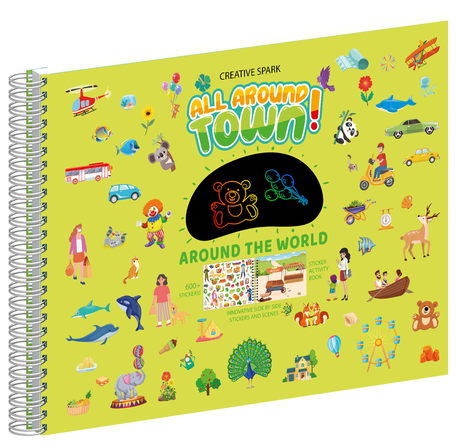 custom Sticker Books for Kids 14 pages scratch and  Coloring  book with  Scenes Fun Coloring Activity Book for Boys& girls