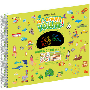 custom Sticker Books for Kids 14 pages scratch and  Coloring  book with  Scenes Fun Coloring Activity Book for Boys& girls