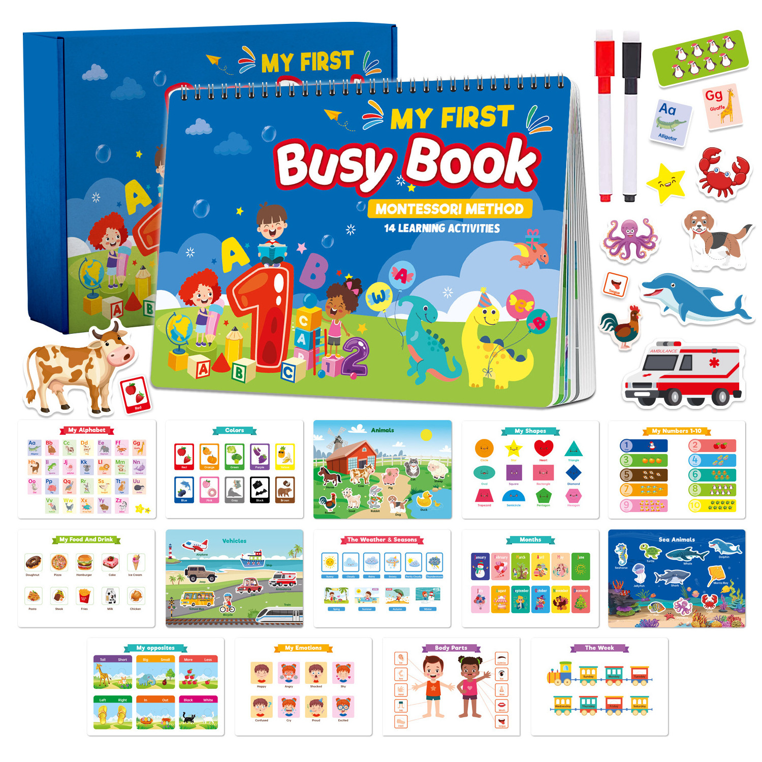 Custom Educational  Montessori Preschool Learning Activities  book  Autism Sensor Newest Themes Busy Book for Kids toddlers