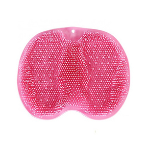 Callus Remover Mat Silicone Shower Foot Scrubber with Non-slip Suction Cup Massager Brush Body Scrubber Efoliating Mat