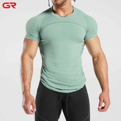 Quick Dry Men's Fitness Sport T-Shirt Bodybuilding Tops Muscle Fit Gym Shirt Custom Printed Compression T Shirt