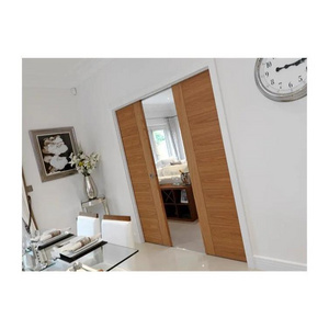 Customized Cheap Interior Solid Wood Sliding Door Composite Wooden Pocket Hidden Cavity Sliding Door