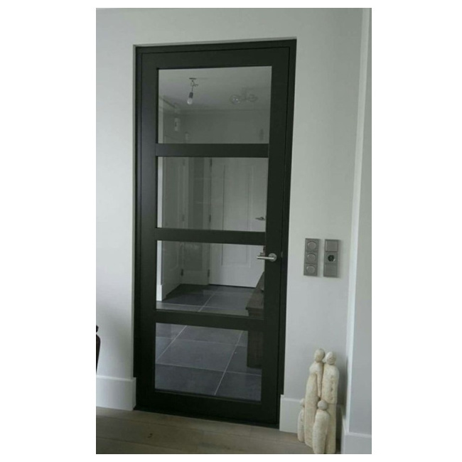 Factory Price Interior Wet Room Bathroom Toilet Frosted Fiberglass Molded PVC Aluminum Hinges Casement Glass Swing Door