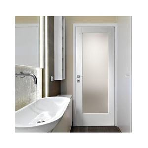 Factory Price Interior Wet Room Bathroom Toilet Frosted Fiberglass Molded PVC Aluminum Hinges Casement Glass Swing Door