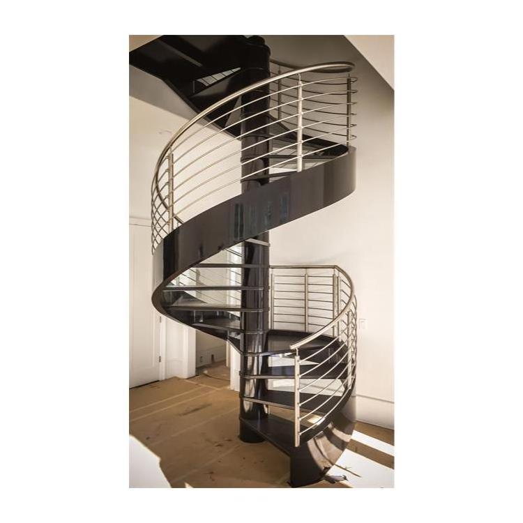 Factory Customized Small Space Staircase Australian Standard Spiral Stair Handrail Glass Oak Wood Stair Treads