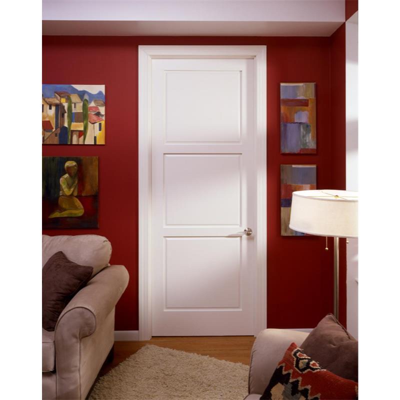 French Design Swing Door Cheap Interior Wooden Door 6 Panel Internal Doors With Frame For Bedroom Apartment Villa