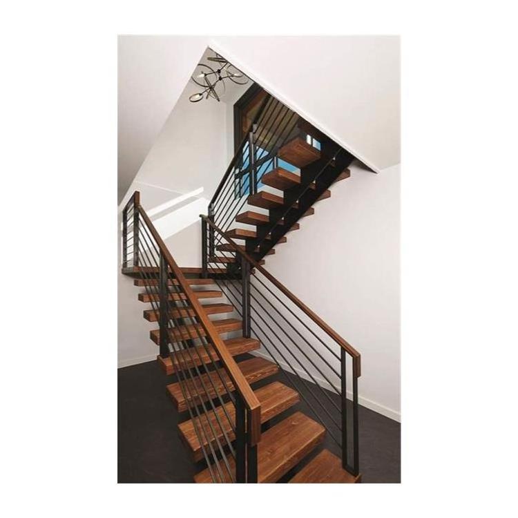 GRT Interior Wooden Staircase Floating Stair Tread Brackets Modern Suspended Staircase