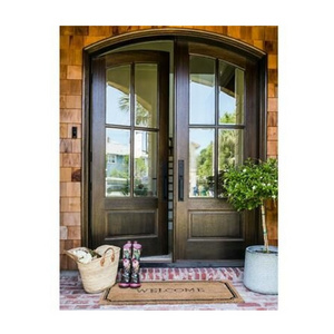 House exterior arched wood main entrance front door design custom outdoor double wooden arch entry doors