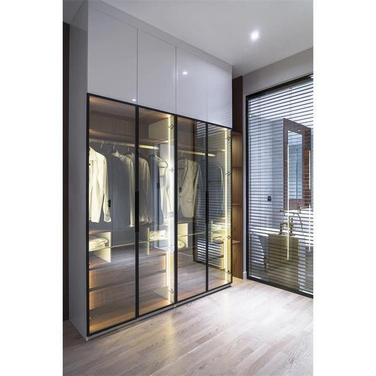 Custom Walk In Closet Modular Glass Door Wardrobe System Bedroom Furniture Modern Cupboard Wardrobe